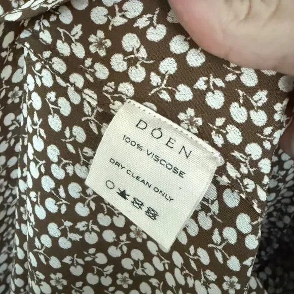 New Doen Laurel Dress Olive Cherry Willow - Picture 4 of 6